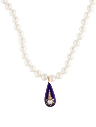 Pre-owned Necklace 14k Pearl Strand  In Multi