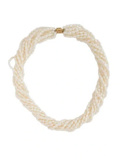 Pre-owned Necklace 14k Pearl Torsade , 17.75" In Multi