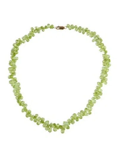 Pre-owned Necklace 14k Peridot Bead , 16" In Multi
