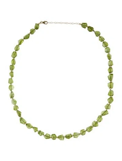 Pre-owned Necklace 14k Peridot Bead Strand , 19.5" In Multi