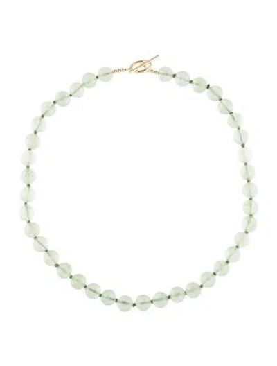 Pre-owned Necklace 14k Prehnite Bead , 18" In Multi