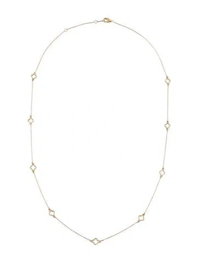 Pre-owned Necklace 14k Quatrefoil Station , 18.5" In Multi
