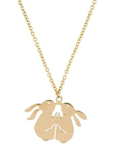 Pre-owned Necklace 14k Rabbit Pendant , 18" In Multi