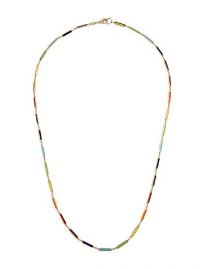 Pre-owned Necklace 14k Resin Chain Link , 17.75" In Multi