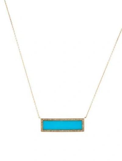 Pre-owned Necklace 14k Resin Diamond , 16.5" In Blue