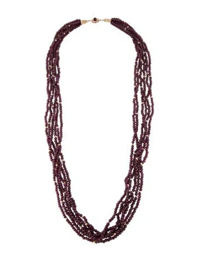Pre-owned Necklace 14k Rhodolite Multistrand , 32"