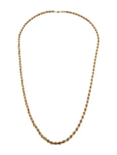 Pre-owned Necklace 14k Rope Chain, 24.5" In Multi