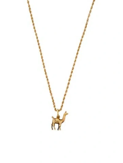 Pre-owned Necklace 14k Rope Chain  W/ 18k Llama Charm, 21" In Multi
