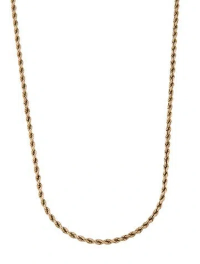 Pre-owned Necklace 14k Rope Link Chain , 25" In Multi