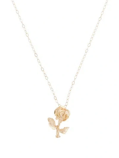 Pre-owned Necklace 14k Rose Pendant , 18" In Multi