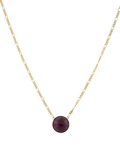 Pre-owned Necklace 14k Ruby Pendant , 16.5" In Multi