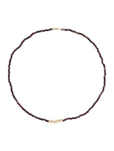 Pre-owned Necklace 14k Ruby, Tourmaline & Quartz Bead Choker , 14.75" In Multi