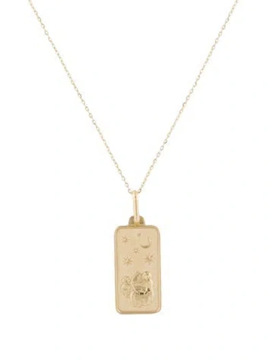 Pre-owned Necklace 14k Sagittarius Pendant , 16" In Multi