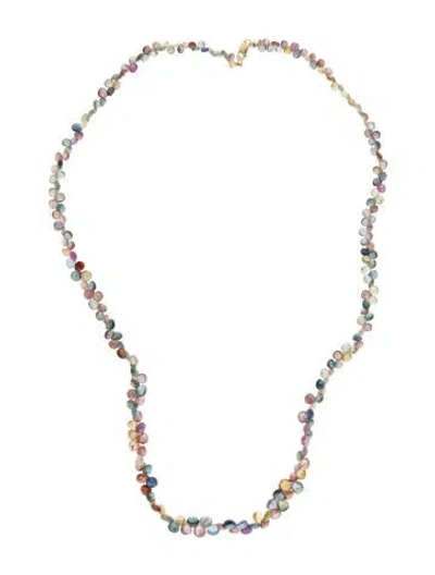 Pre-owned Necklace 14k Sapphire Beaded , 20.25" In Multi