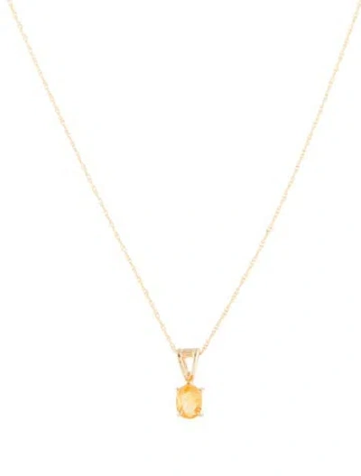 Pre-owned Necklace 14k Sapphire Pendant , 17.75" In Multi