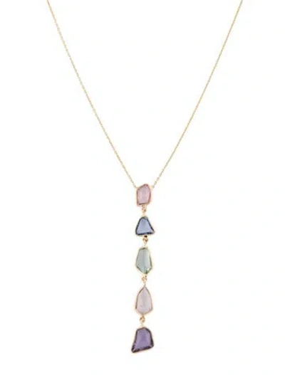 Pre-owned Necklace 14k Sapphire Pendant , 18" In Multi