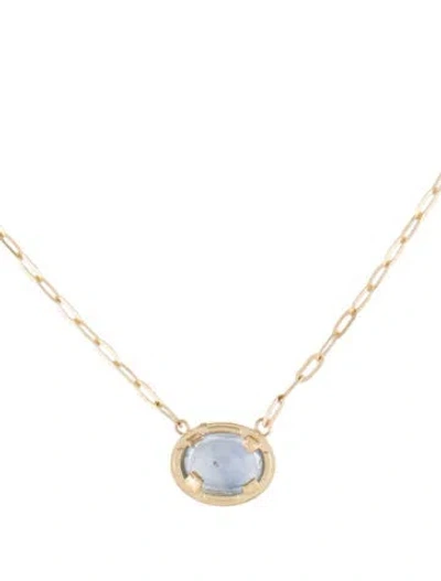 Pre-owned Necklace 14k Sapphire Pendant , 18" In Multi