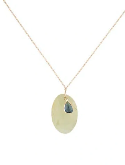 Pre-owned Necklace 14k Sapphire Pendant , 18" In Multi