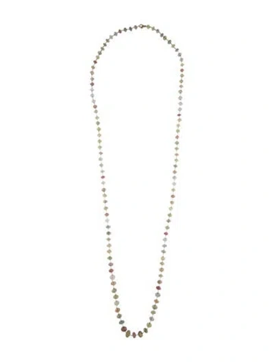Pre-owned Necklace 14k Sapphire Rosary-beaded , 39.75" In Multi