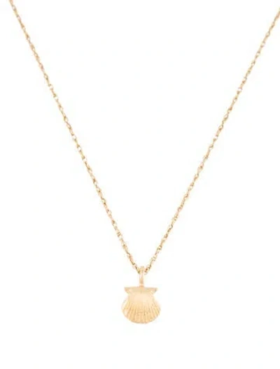 Pre-owned Necklace 14k Shell Pendant , 18.25" In Multi