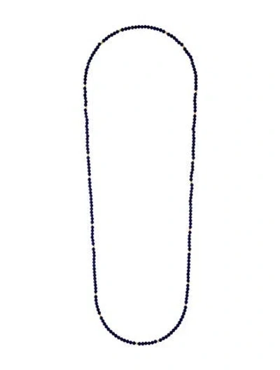 Pre-owned Necklace 14k Sodalite Station Bead , 35" In Multi