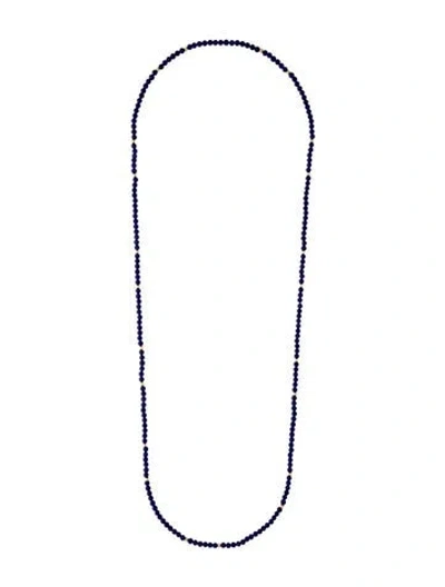 Pre-owned Necklace 14k Sodalite Station Bead , 35" In Multi