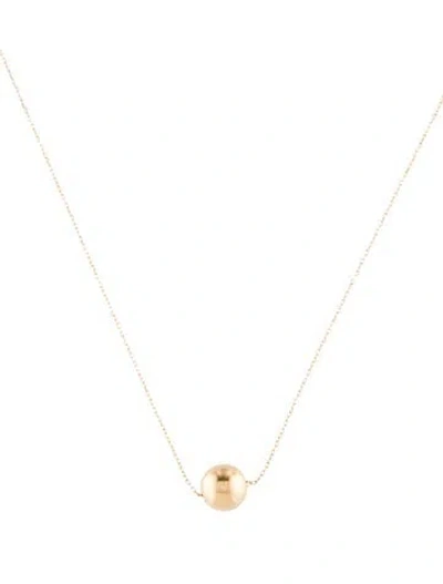 Pre-owned Necklace 14k Solitaire Ball Slider , 16.5" In Multi