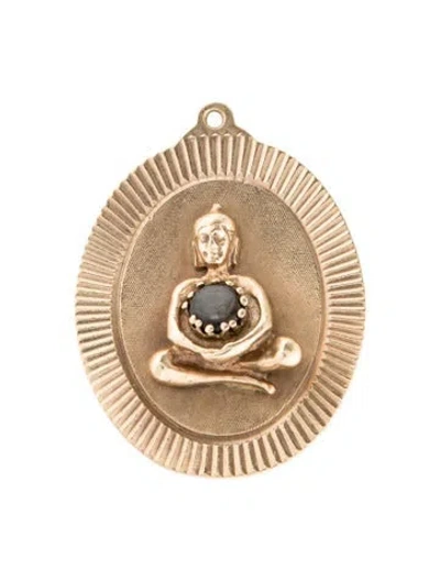 Pre-owned Necklace 14k Star Sapphire Buddha Pendant In Multi