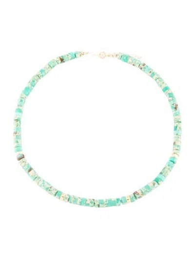 Pre-owned Necklace 14k Stone Bead , 17.5" In Multi