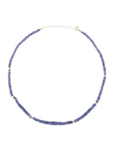 Pre-owned Necklace 14k Tanzanite Beaded , 17.5" In Multi
