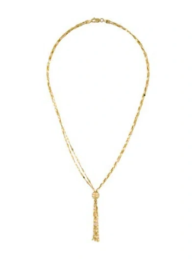 Pre-owned Necklace 14k Tassel Pendant , 17" In Multi