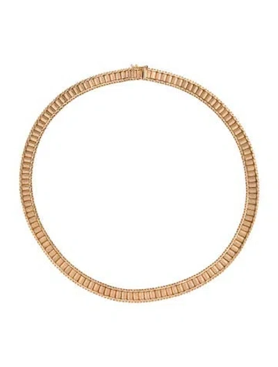 Pre-owned Necklace 14k Textured Link Chain Collar , 16" In Multi