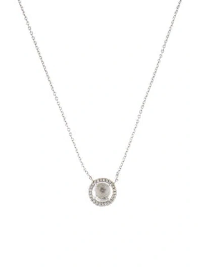 Pre-owned Necklace 14k Topaz & Diamond Pendant , 18" In Multi