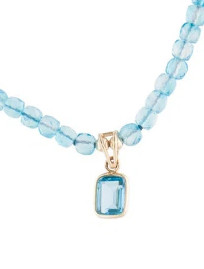 Pre-owned Necklace 14k Topaz Pendant , 16" In Multi