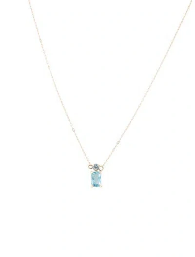 Pre-owned Necklace 14k Topaz Pendant , 18" In Multi
