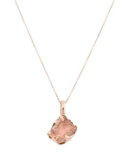 Pre-owned Necklace 14k Topaz Rough Pendant , 18" In Multi