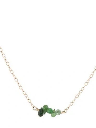 Pre-owned Necklace 14k Tourmaline Pendant , 16.5" In Multi