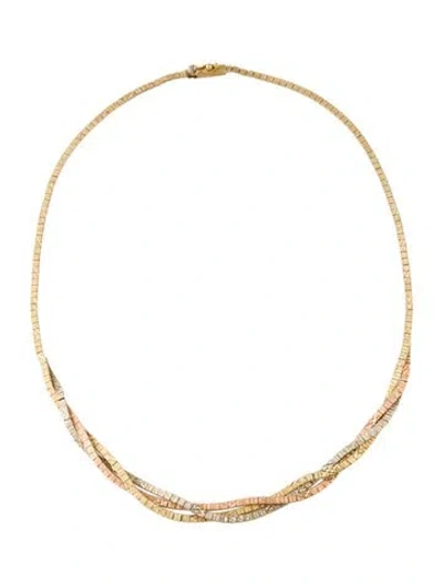 Pre-owned Necklace 14k Tri-color Chain , 16.75" In Multi