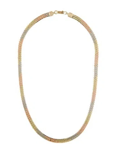 Pre-owned Necklace 14k Tri-color Chain , 18.5" In Multi