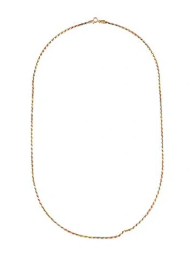 Pre-owned Necklace 14k Tri-color Twist Chain , 23.5" In Multi