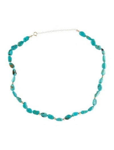 Pre-owned Necklace 14k Turquoise Bead , 18" In Multi