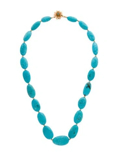 Pre-owned Necklace 14k Turquoise Bead Strand , 18" In Multi
