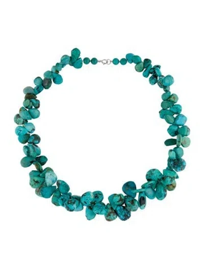 Pre-owned Necklace 14k Turquoise Collar , 17" In Multi