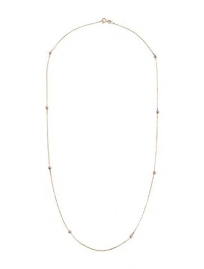 Pre-owned Necklace 14k Two-tone Ball Station , 21" In Multi