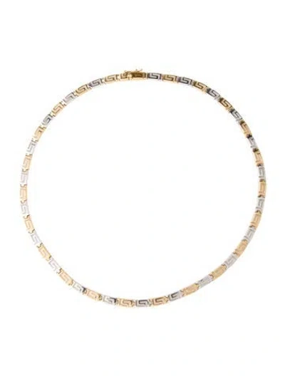 Pre-owned Necklace 14k Two-tone Collar , 18" In Multi