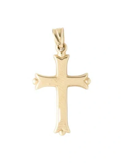 Pre-owned Necklace 14k Two-tone Cross Pendant In Multi