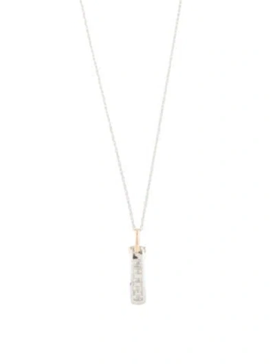Pre-owned Necklace 14k Two-tone Diamond Pendant , 18.25" In Multi