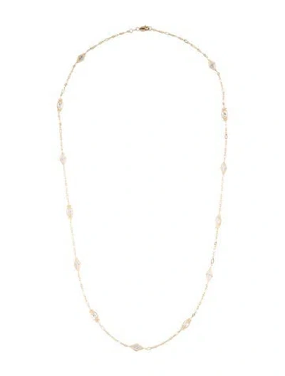 Pre-owned Necklace 14k Two-tone Filigree Link Chain, 24" In Multi