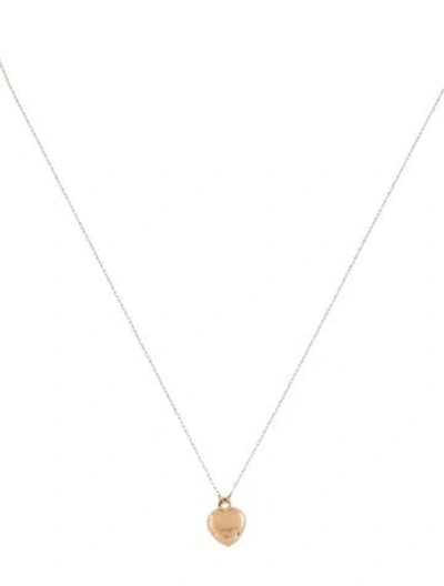 Pre-owned Necklace 14k Two-tone Heart Pendant , 16" In Multi