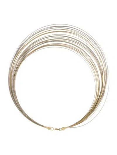 Pre-owned Necklace 14k Two-tone Multistrand Collar , 18"